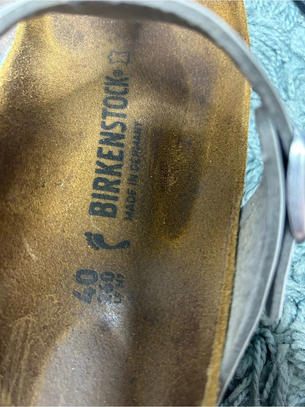 Birkenstock Gizeh Silver Birko-Flor Sandals Thong Size 40 Medium Narrow Width